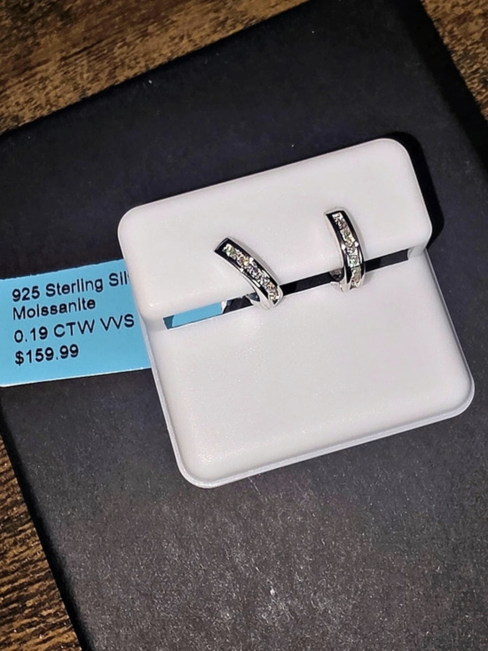 925 Moissanite Huggie Earrings